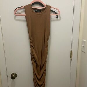 Lioness Tan Sleeveless Midi Dress